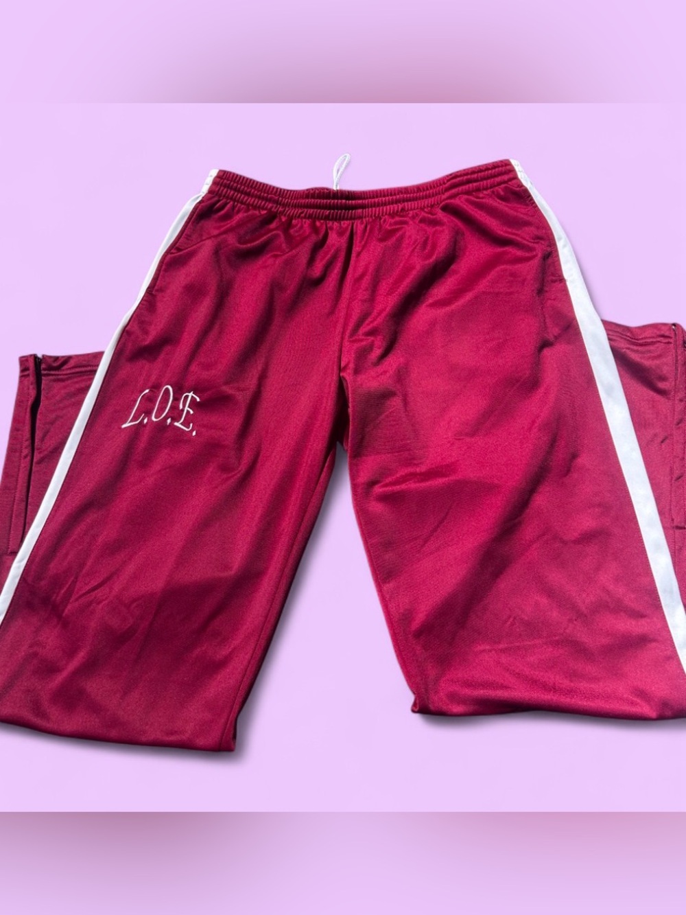 Augusta Sportswear Maroon Track Pants with White Stripe